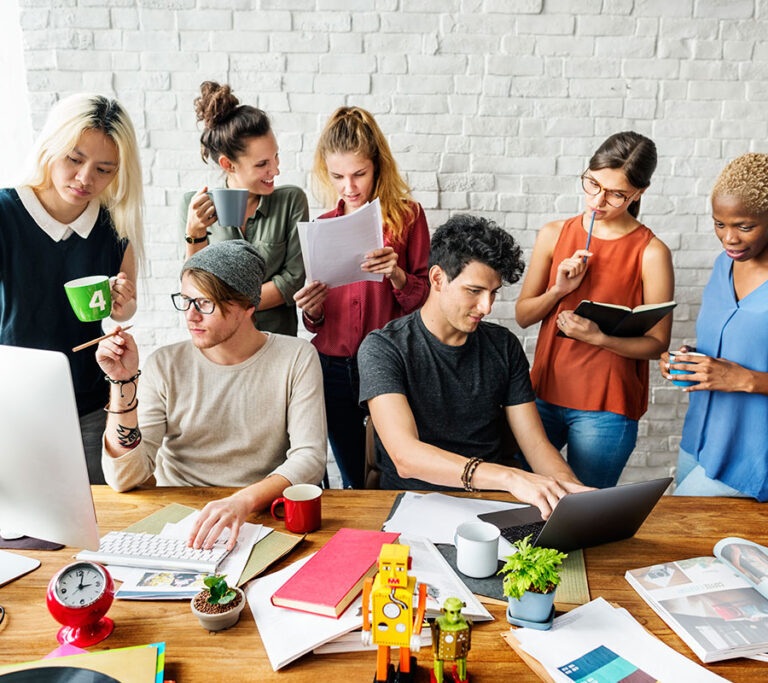Group Of Student Sharing Their Ideas